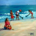 Kinder Sand auf Impressionismus Kinder Strang Graben